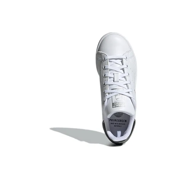 Adidas Originals STAN SMITH J Anti Slip Wear Resistant Low Top Skateboard Shoes White Black Teenagers-4