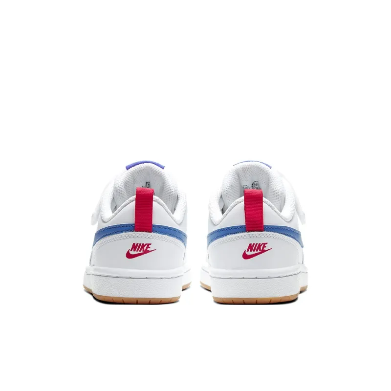 Nike Court Borough 2 Low 2 Abrasion Resistant Balance Low Top Skateboard Shoes White Blue Children Aged 3 7 Years Old-4