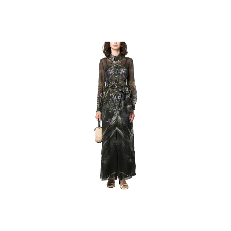 ALBERTA FERRETTI Flower Bomb print Silk Skirt-2
