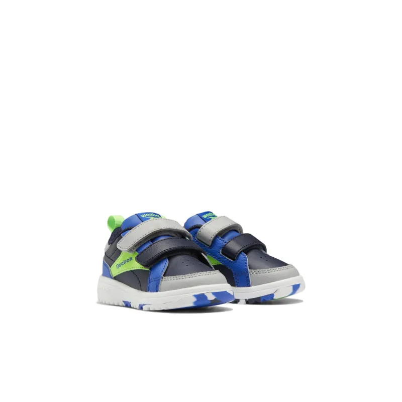 Reebok Weebok Clasp   Low Toddler 'Navy Solar Lime Camo'-2