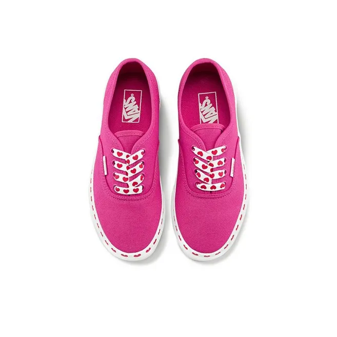 Vans Authentic Series Low Top Kids' Skateboarding Shoes Rose Red Teenagers-3