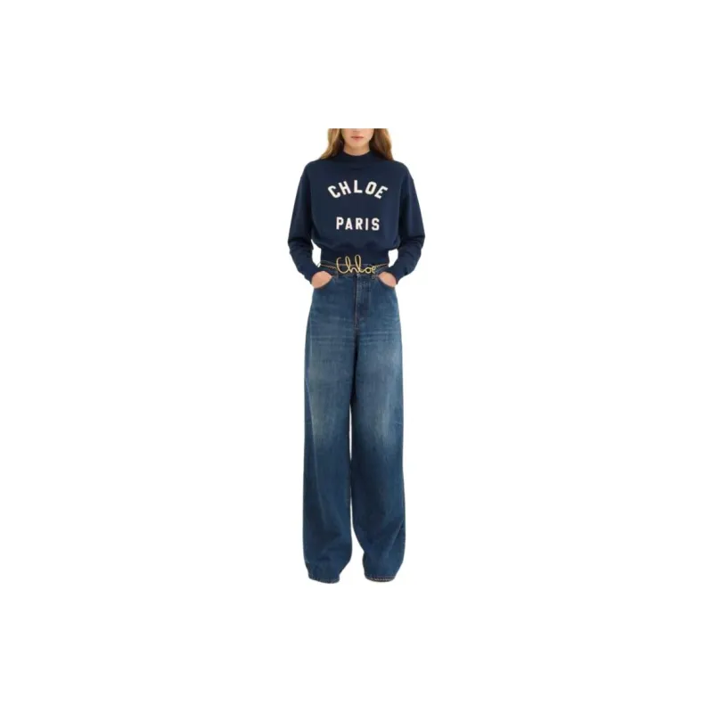 Chloé Logo Printed Mock Neck Sweatshirt-1