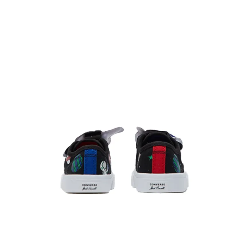 Converse Jack Purcell Low Top Skateboard Shoes Black Red Infant And Toddler-3
