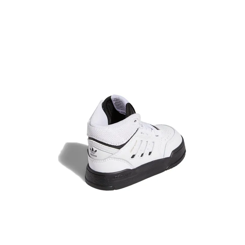 Adidas Originals Drop Step Slip Resistant And Breathable High Top Toddler Shoes White Black Infant And Toddler-3
