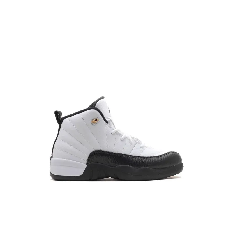 Jordan Air Jordan 12 'Taxi' High-Top Children's Basketball Shoes White Black Children Aged 3-7 Years Old-1