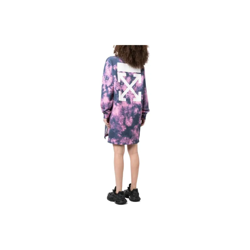 OFF WHITE Arrows Tie Dye Long Sleeved Sweatshirt Dress-2