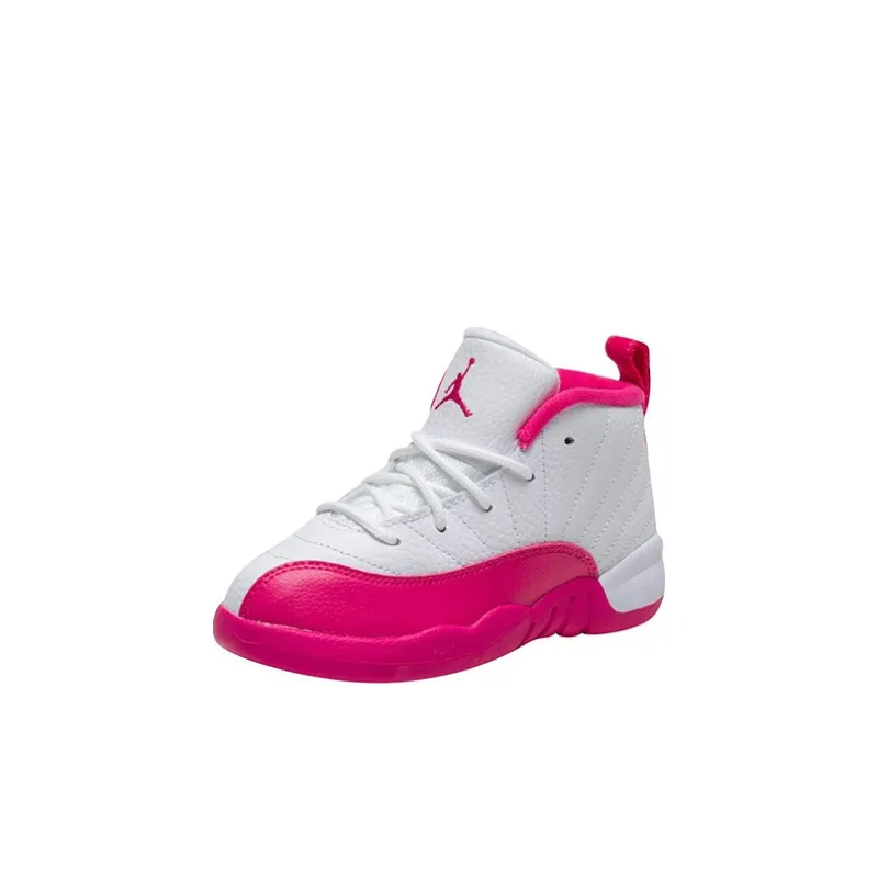 Jordan Air Jordan 12 Retro 'Vivid Pink' Mid-Top Toddler Shoes White Pink Infant And Toddler-1