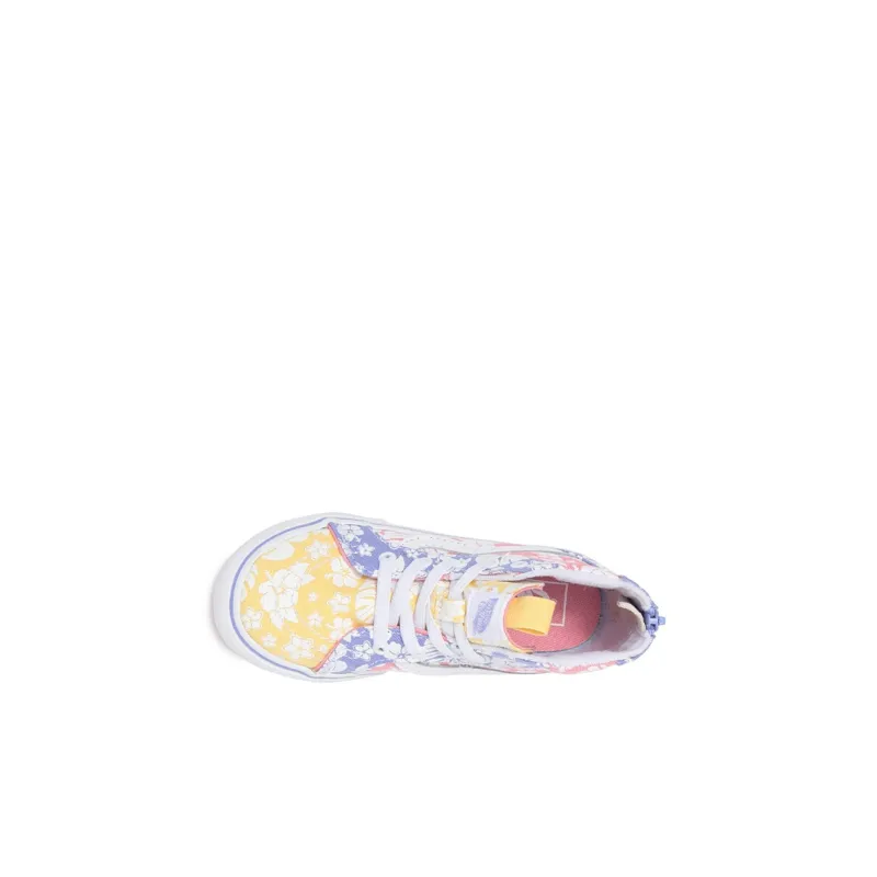 Vans SK8 Zip Sneake Wear-Resistant High-Top Toddler Shoes Floral Infant And Toddler-4
