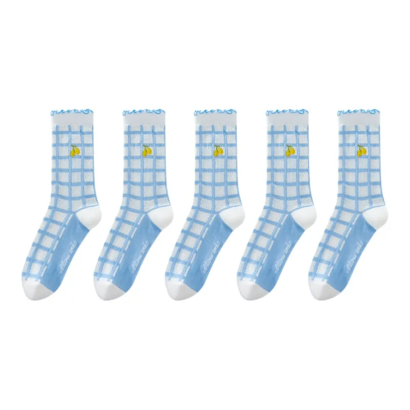 MIIOW Mid Calf Socks Women's 5 Pack-3