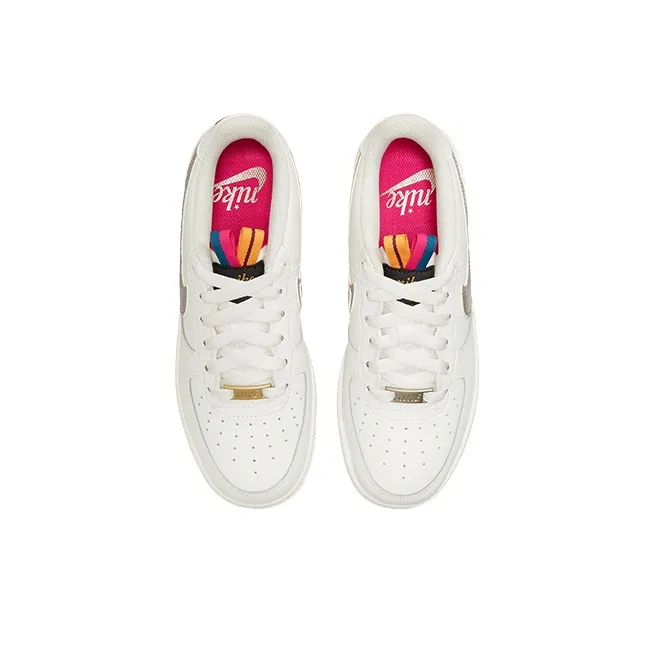 Nike Air Force 1 LV8 Double Swoosh Silver Gold GS-4