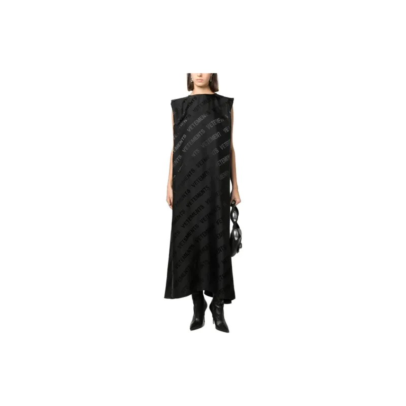 Vetements All Over Logo Embossed Loose Fit Dress-1