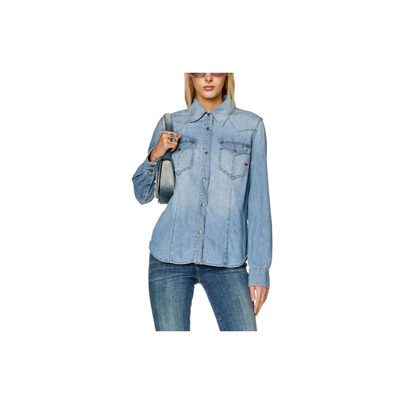 DIESEL Long-Sleeved Denim Shirt-3