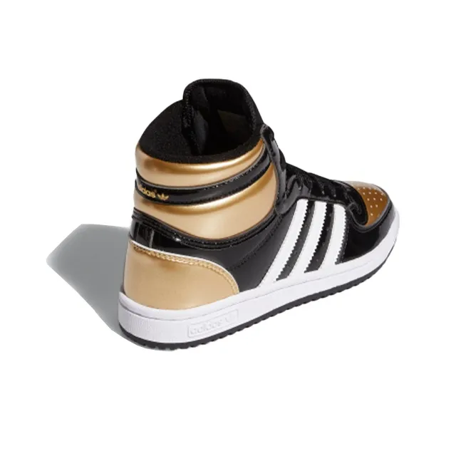 Adidas Top Ten Rb J High Top Kids' Skateboarding Shoes Black Gold White Teenagers-3