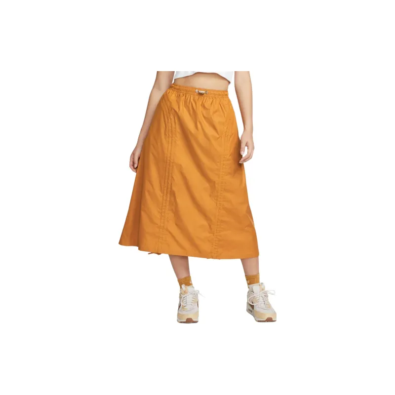 Nike Casual Long Skirt Women's Orange-3
