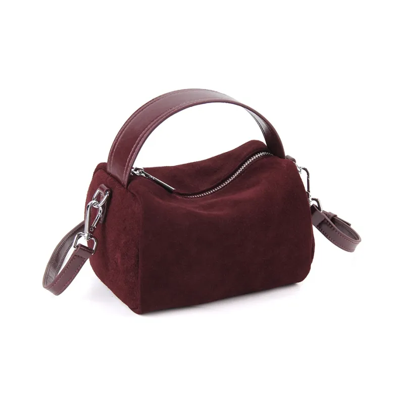 YOCAMU Matte Cowhide Leather Handbag Crossbody Bag Advanced Touch Unisex Wicker Pine Green-16