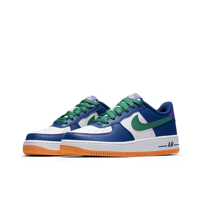 Nike Air Force 1 Air Force 1 Slip Resistant Cushioning Low Top Kids' Skateboarding Shoes Black White Green Teenagers-2