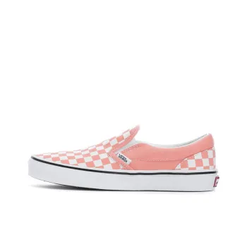 Vans Slip-on Low-Top Kids' Skateboarding Shoes Pink White Checkerboard Teenagers