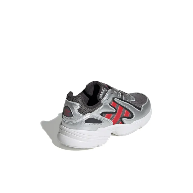 Adidas Originals Yung 96 Chasm Slip Resistant Low Top Kids Lifestyle Shoes Silver Red White Children Aged 3 7 Years Old-3