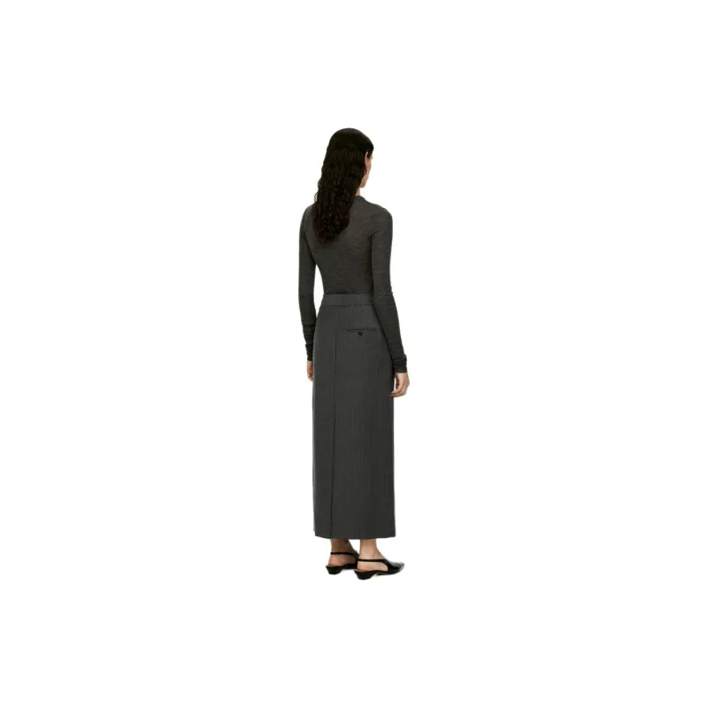 ARKET Casual Long Skirts Women's Gray/Mixed Color/Pinstripe-3