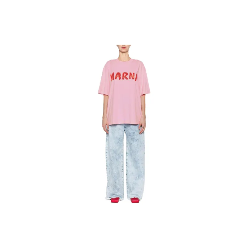 MARNI Logo Printed Crewneck T Shirt-2