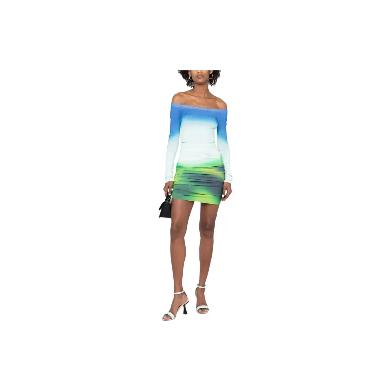 OFF WHITE Blurred Seamless Knit Dress Multi-1