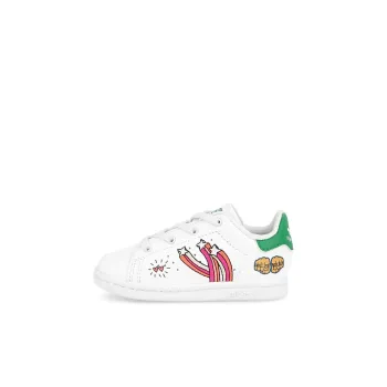 Adidas Originals STAN SMITH Slip Resistant Low Top Toddler Shoes White Green Orange Infant And Toddler