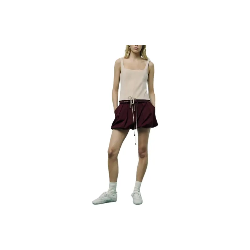 ZARA Trf Tank Tops Women's Beige Yellow-2