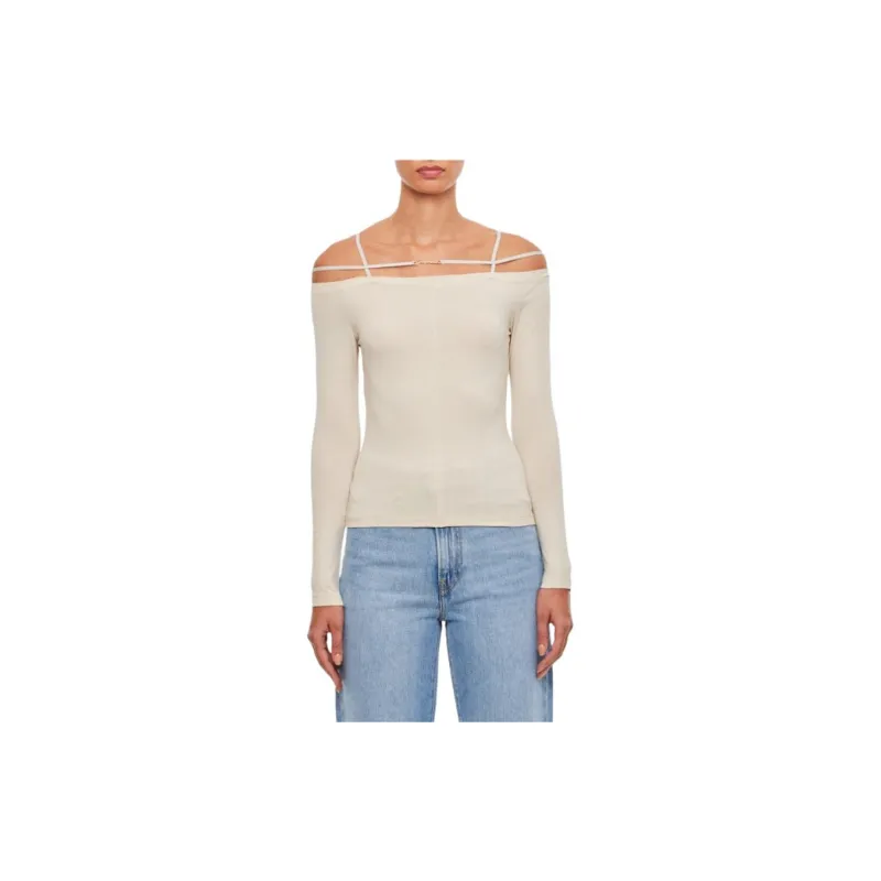 Jacquemus Long Sleeve Lingerie T Shirt 'Beige'-1
