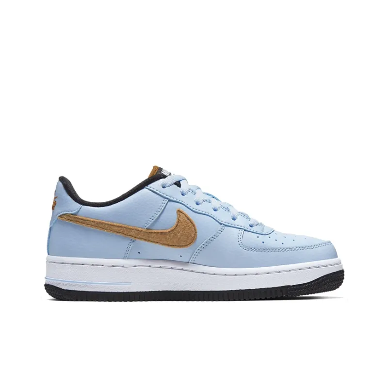 Nike Air Force 1 Felt Low Top Kids' Skateboarding Shoes Sky Blue Teenagers-1