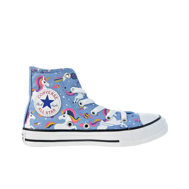 Converse Chuck Taylor All Star High Top Kids Canvas Shoes Blue Teenagers-1