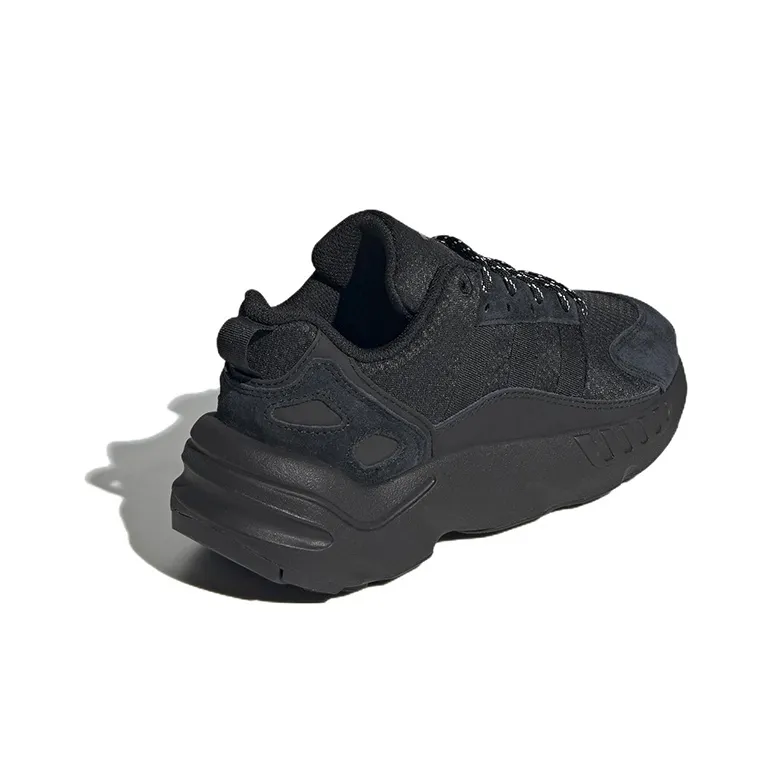 Adidas Originals ZX 22 Abrasion Resistant Low Top Kids' Running Shoes Black Teenagers-3