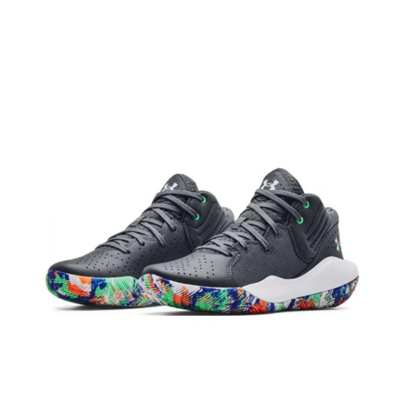 Under Armour Jet '21 Low-Top Children's Basketball Shoes Gray Teenagers-2