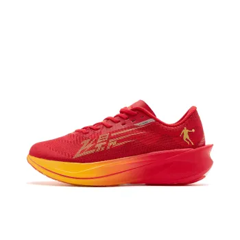 QIAODAN Flying Shadow PB4.0 Running Shoes Women's Low Top Tomato Red With Glass Yellow