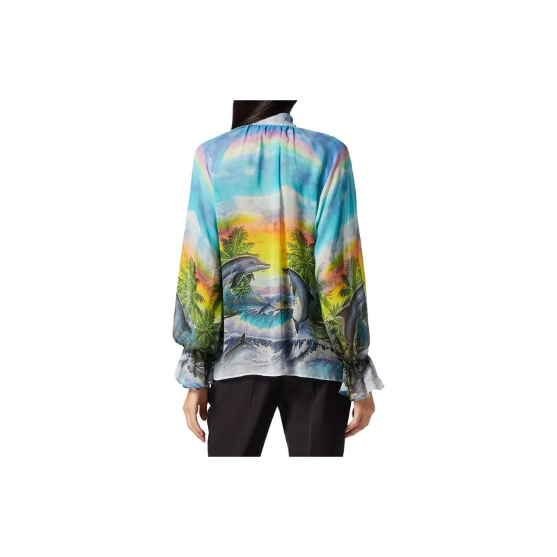PHILIPP PLEIN Hawaii print Chiffon Shirt-2