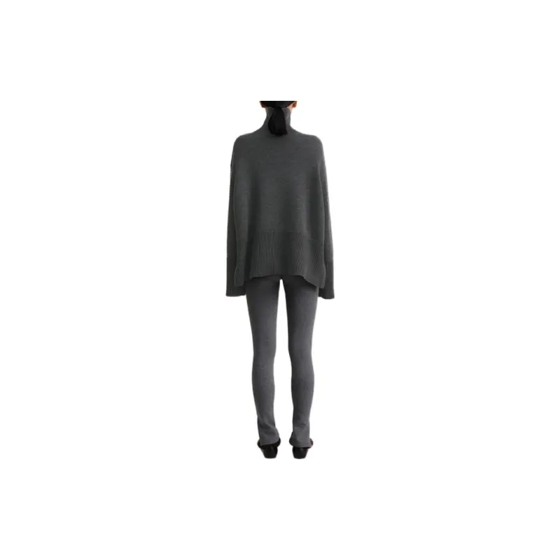 TOTEME Knitted Sweatpants Women's Heather Gray-3