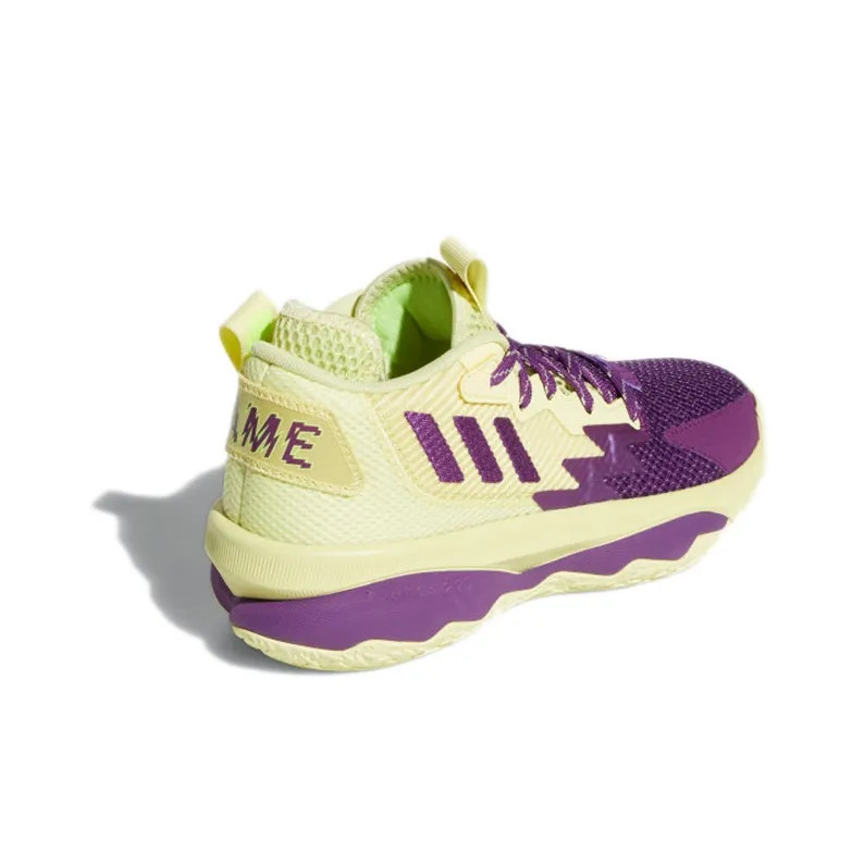Adidas D Lillard 8 J Lillard Anti Slip Wear Resistant Low Top Performance Basketball Shoes Purple Teenagers-3