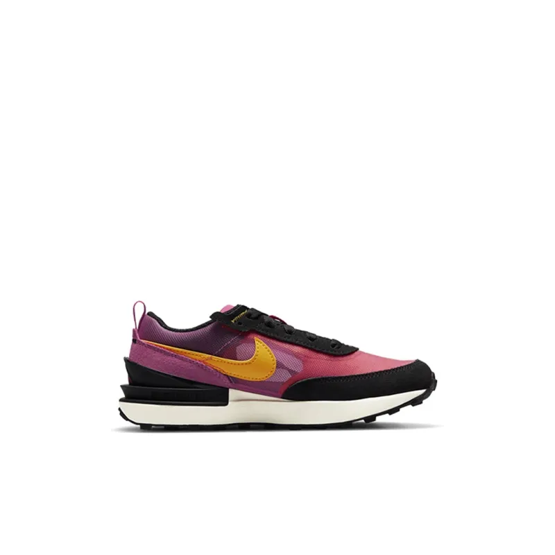 Nike Waffle One 'Active Fuchsia' Breathable Cushioning Low Top Casual Shoes Black Purple Gold Kids'-1