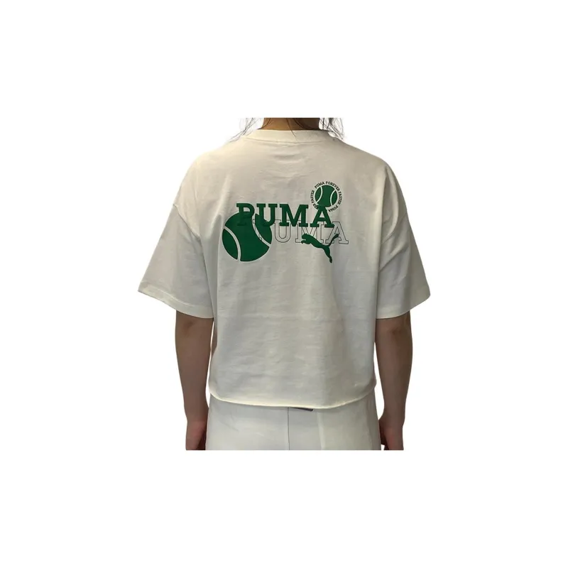 PUMA Drop Shoulder Sleeve T Shirt Women's White-3