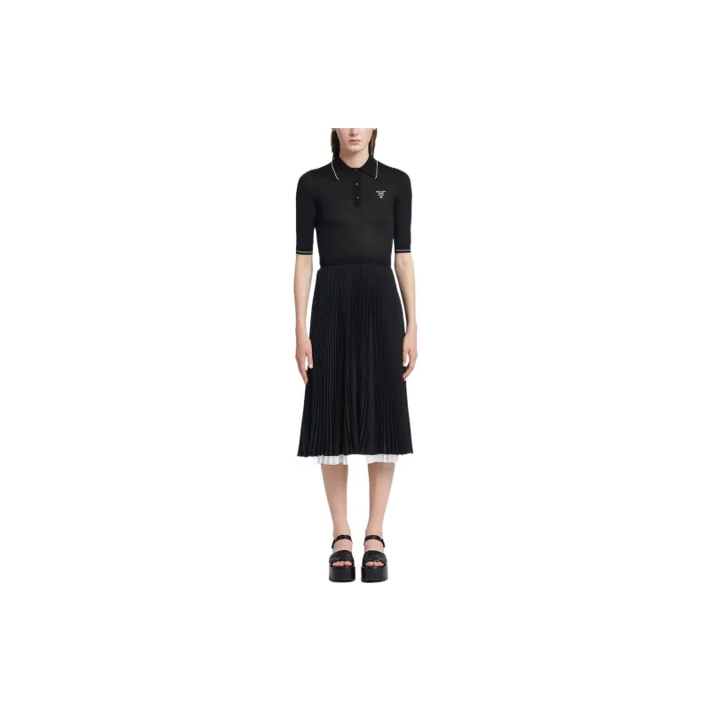 PRADA Short-Sleeved Dresses Women's Black-1