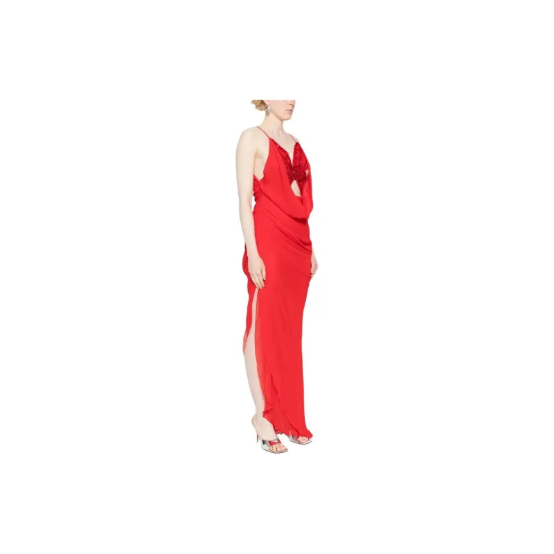 Blumarine Butterfly Crepe Asymmetric Dress-3