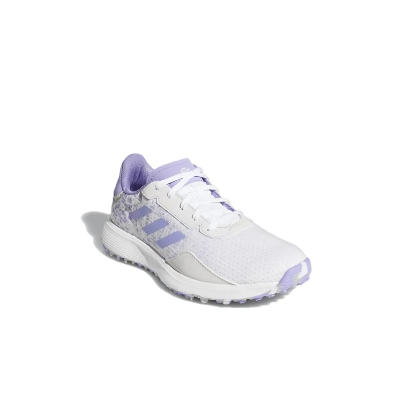 Adidas S2G Juniors' Spikeless Golf K Wear-Resistant Kids' Training Shoes White Purple Kids'-2