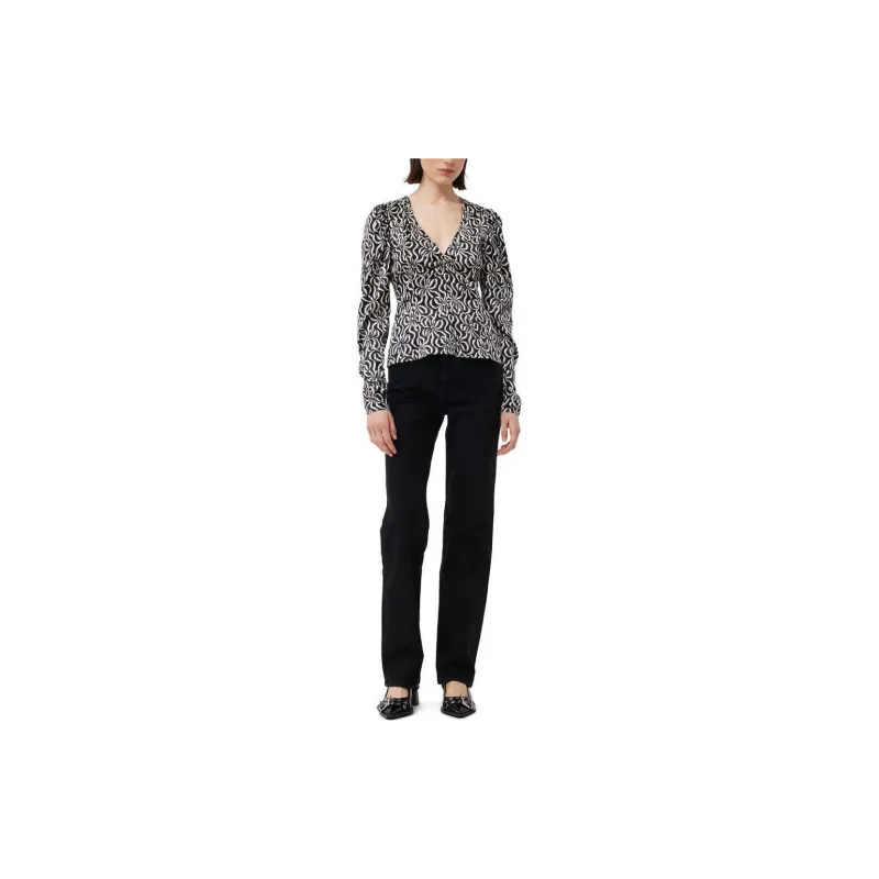 GANNI Graphic print Silk Blouse-2