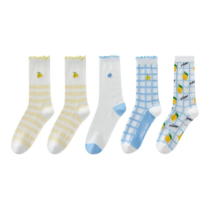 MIIOW Mid Calf Socks Women's 5 Pack-8