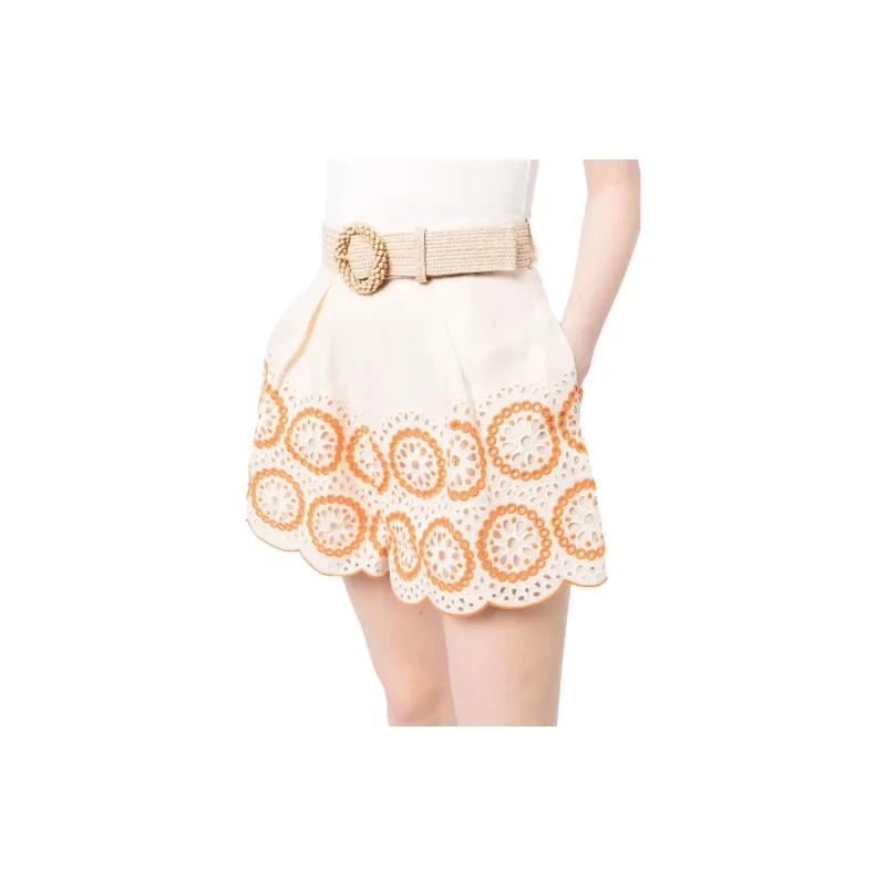 Zimmermann Broderie anglaise Linen Short Shorts-4