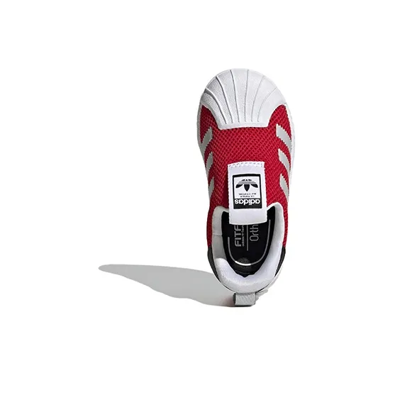 Adidas Originals SUPERSTAR 360 Wear-resistant And Lightweight Low-Top Skateboard Shoes Red Infant And Toddler-4