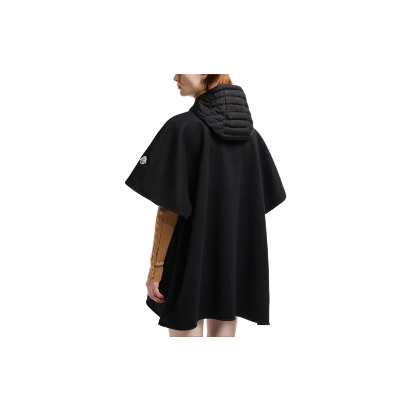 Moncler Zip Up Hooded Cape Coat-2