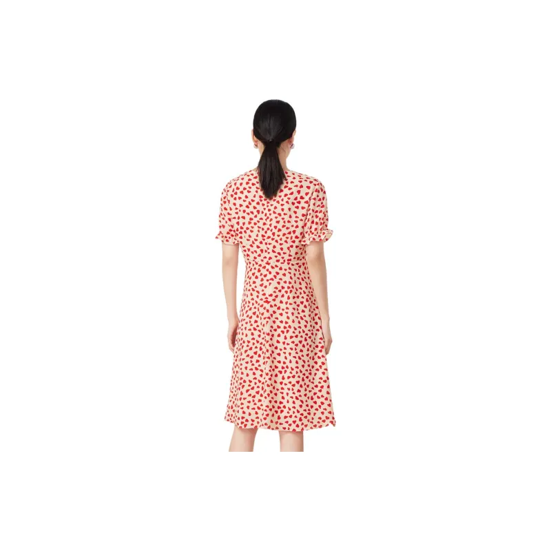 JZ Juzui Short-Sleeved Dresses Women's Red Floral-1