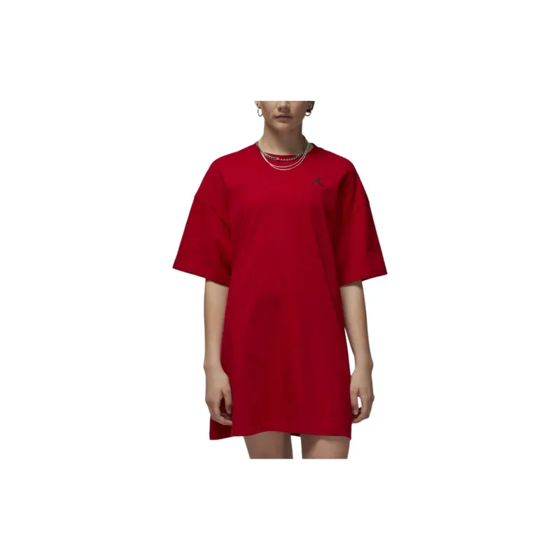 Jordan Essentials Drop Shoulder Sleeve T-Shirt Women's Red-1
