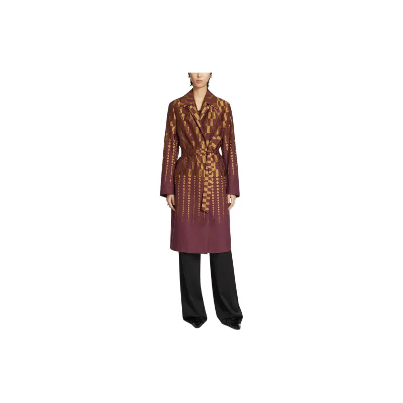 DRIES VAN NOTEN SS24 Coats Women's Burgundy-2