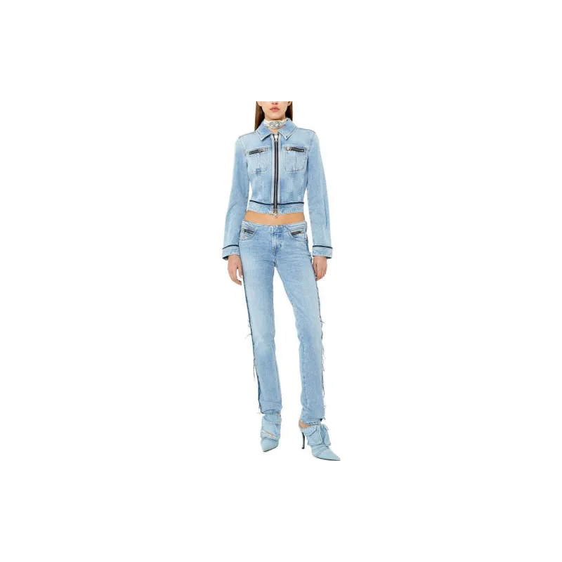 DIESEL De-Slimmy-Re Cropped Denim Jacket-1